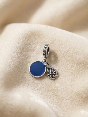 S925 Sterling Silver "Love You More Than All The Stars" Compass Dangle Charm